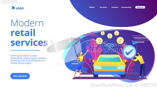Image of In vehicle payments concept landing page.