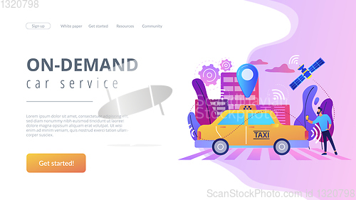 Image of Autonomous taxi concept landing page.