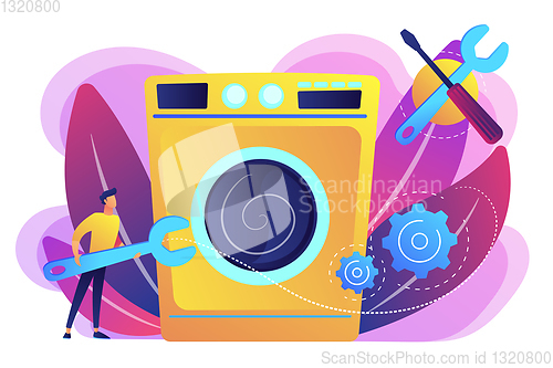 Image of Repair of household appliances concept vector illustration.