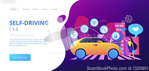 Image of Autonomous car concept landing page.