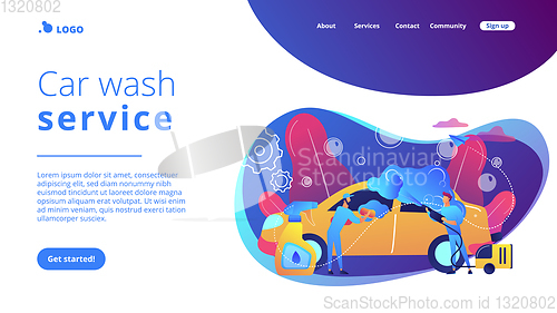 Image of Car wash service concept landing page.