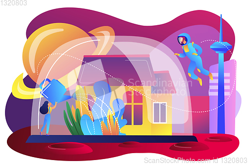 Image of Space colonization concept vector illustration.