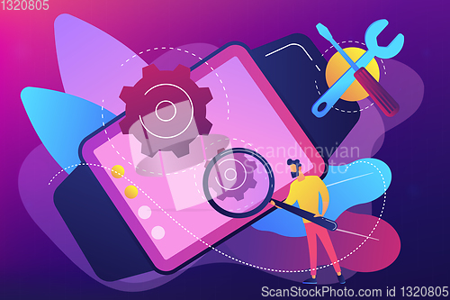 Image of Mobile device repair concept vector illustration.