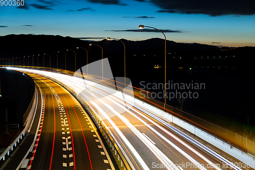 Image of Motorway highway at night