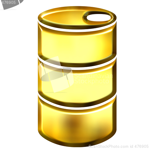 Image of 3D Golden Oil Drum