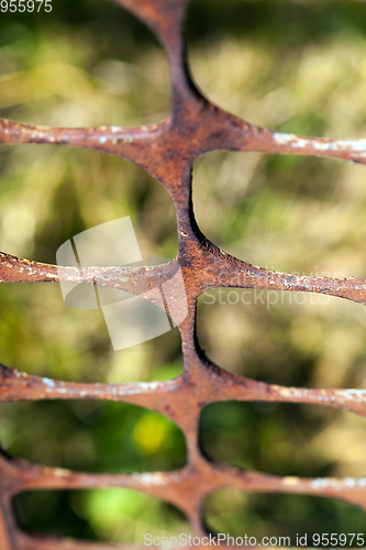Image of Rusty metal fence