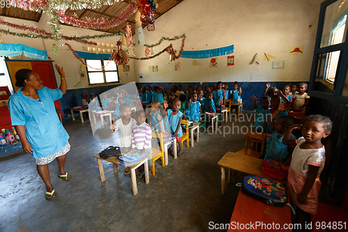 Image of Malagasy school children in classroom, Madagascar