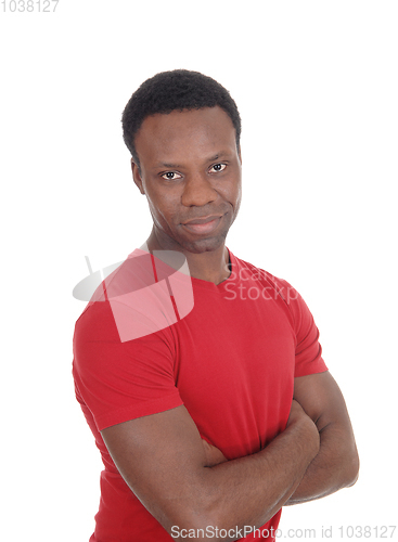 Image of Portrait of sad looking African man