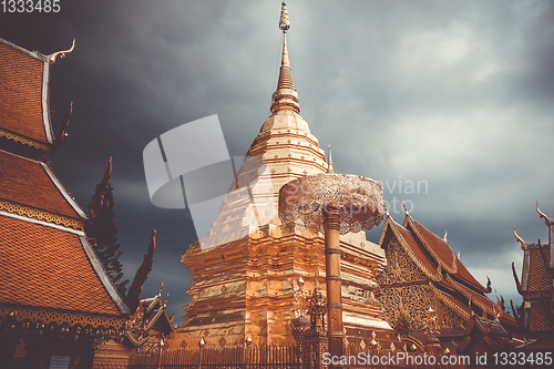 Image of Wat Doi Suthep golden stupa, Chiang Mai, Thailand