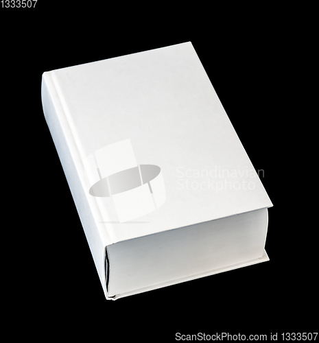 Image of Closed blank dictionary, book isolated on black