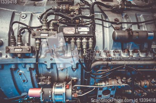 Image of Old vintage airplane engine