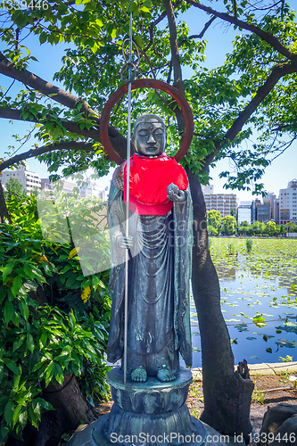 Image of Jizo statue at Shinobazu pond, Ueno, Tokyo, Japan