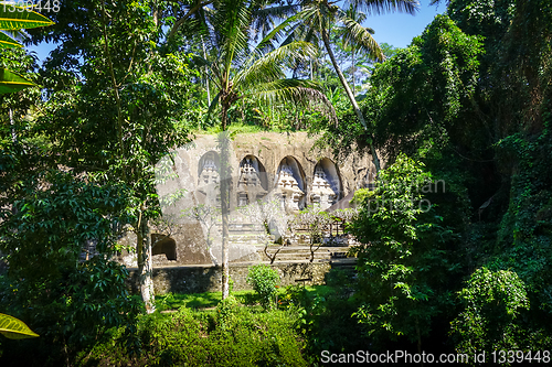 Image of Carved rocks in Gunung Kawi temple, Ubud, Bali, Indonesia