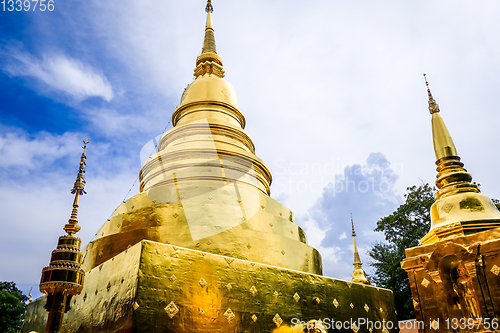 Image of Wat Phra Singh golden stupa, Chiang Mai, Thailand