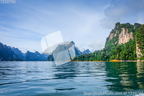 Image of Cheow Lan Lake cliffs, Khao Sok National Park, Thailand