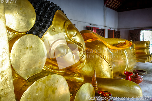 Image of Buddha statue in Wat Phra Singh temple, Chiang Mai, Thailand