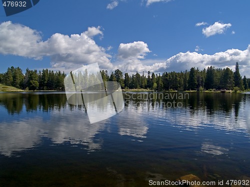 Image of Lake Reflecting Clouds