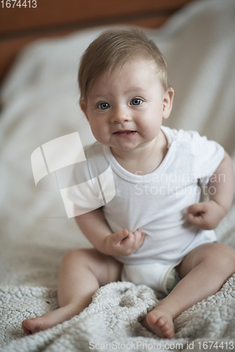 Image of cute little newborn baby smilling