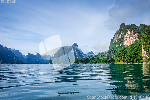 Image of Cheow Lan Lake cliffs, Khao Sok National Park, Thailand