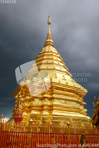 Image of Wat Doi Suthep golden stupa, Chiang Mai, Thailand