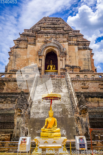 Image of Wat Chedi Luang temple big Stupa, Chiang Mai, Thailand