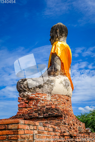 Image of Buddha statue, Wat Lokaya Sutharam temple, Ayutthaya, Thailand