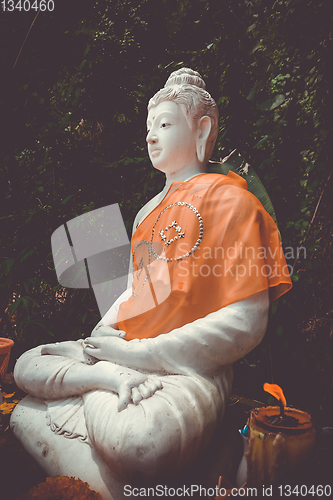 Image of Buddha statue in jungle, Wat Palad, Chiang Mai, Thailand