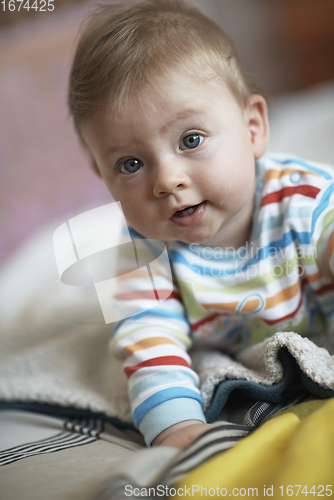 Image of cute little newborn baby smilling