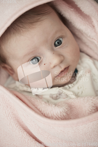 Image of happy newborn little baby smilling