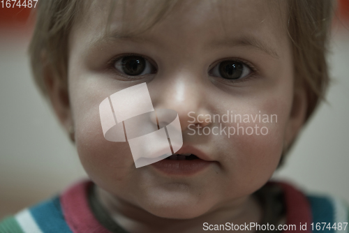 Image of Closeup portrait of the one year old baby