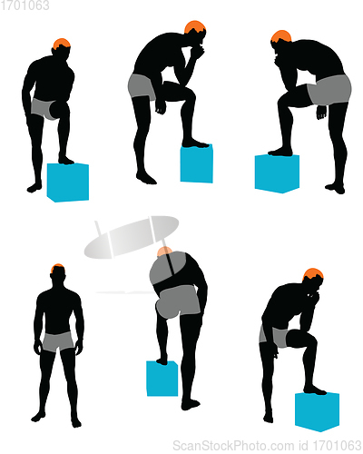 Image of Set of men silhouette