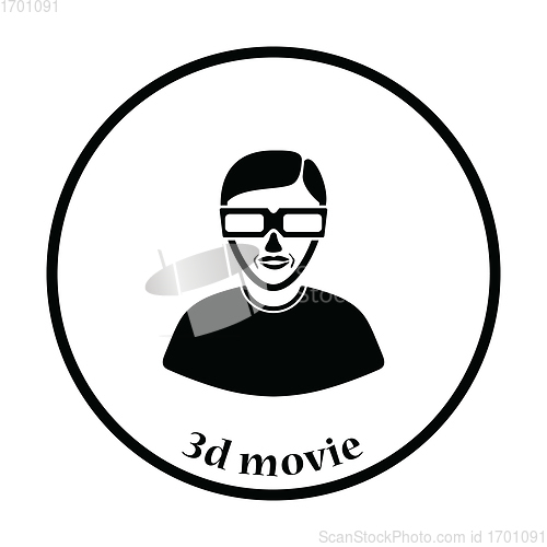 Image of Man with 3d glasses icon