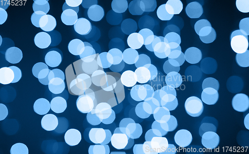 Image of christmas background with classic blue lights