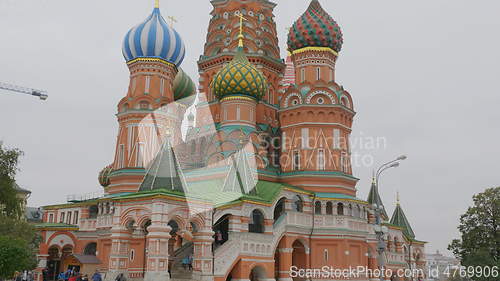 Image of MOSCOW - OCTOBER 14: The Saint Basil\'s (Resurrection) Cathedral tops on the Moscow on October 14, 2017 in Moscow, Russia