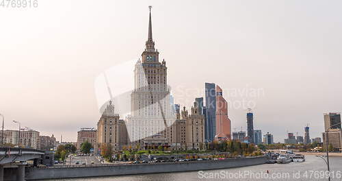 Image of Stalin era tower building of Ukraine hotel