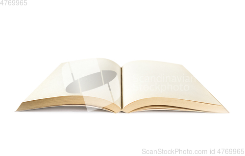 Image of Open blank book isolated on white