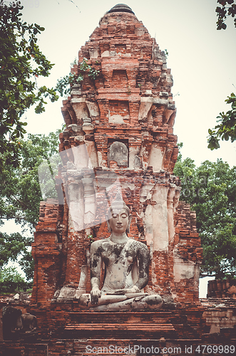 Image of Buddha statue in Wat Mahathat, Ayutthaya, Thailand