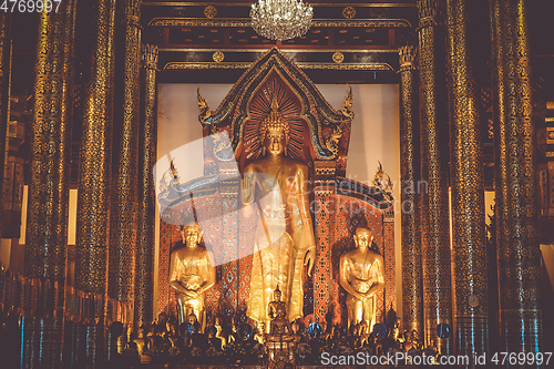 Image of Buddha statue, Wat Chedi Luang temple, Chiang Mai, Thailand