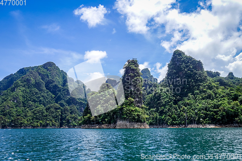 Image of Cheow Lan Lake cliffs, Khao Sok National Park, Thailand