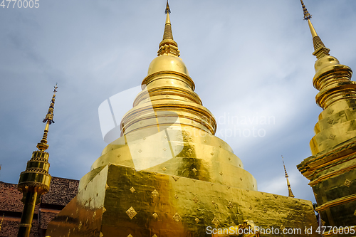 Image of Wat Phra Singh golden stupa, Chiang Mai, Thailand