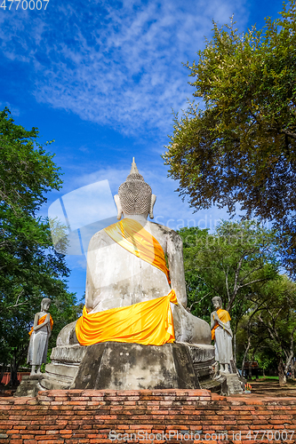 Image of Buddha statue, Wat Lokaya Sutharam temple, Ayutthaya, Thailand