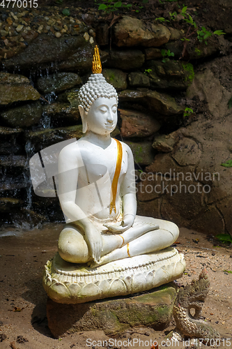 Image of Buddha statue in jungle, Wat Palad, Chiang Mai, Thailand