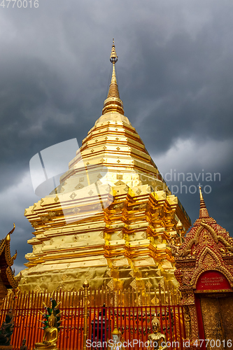 Image of Wat Doi Suthep golden stupa, Chiang Mai, Thailand