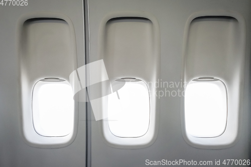 Image of Blank airplane windows