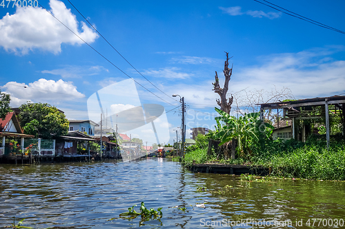 Image of Traditional houses on Khlong, Bangkok, Thailand