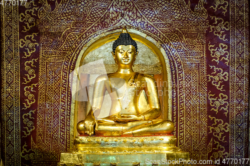 Image of Buddha statue in Wat Phra Singh temple, Chiang Mai, Thailand