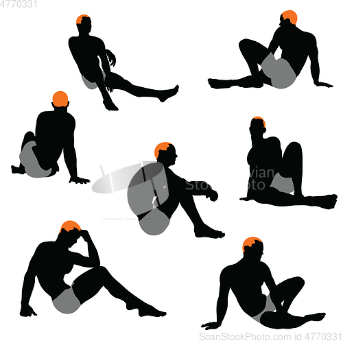 Image of Set of men silhouette