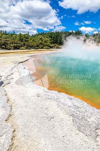 Image of hot sparkling lake in New Zealand