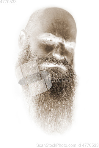 Image of strange bearded man portrait