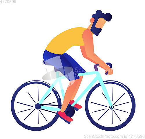 Image of Businessman riding a bike vector illustration.